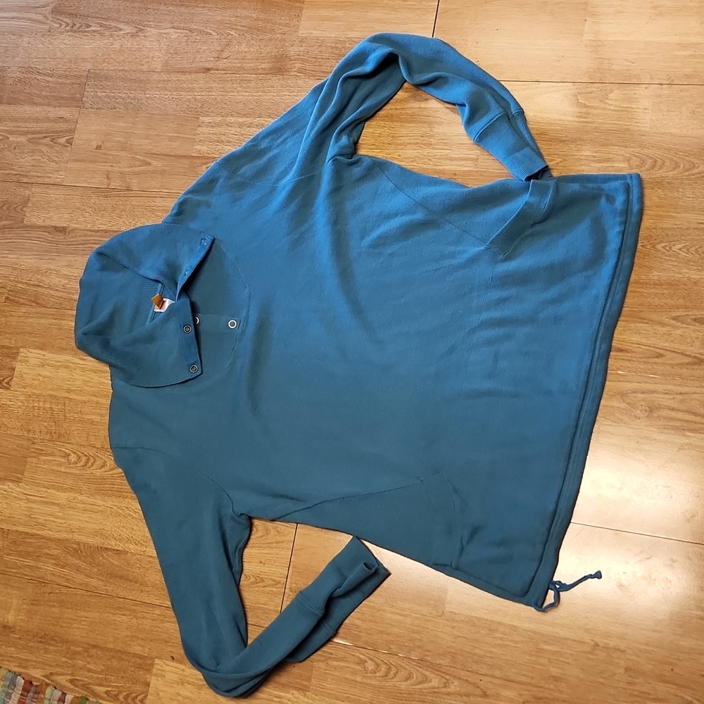 Lucy teal snap neck pullover sz XL
